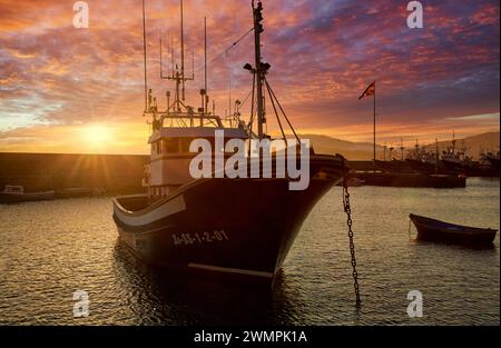 Porto di pesca. Hondurribia. Gipuzkoa. Paesi Baschi. Spagna. Foto Stock