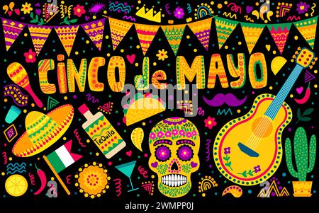 Cinco de Mayo, festa messicana Illustrazione Vettoriale