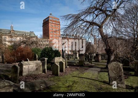 The Howff, un cimitero storico nel centro di Dundee risalente al XVI secolo. Foto Stock
