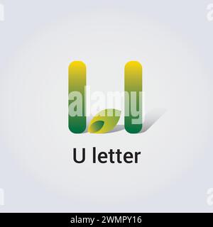 U Design icona lettera Design Logo singolo isolato marchio identità aziendale vari colori modello modificabile vettoriale emblema monogramma illustrazione marchio Illustrazione Vettoriale