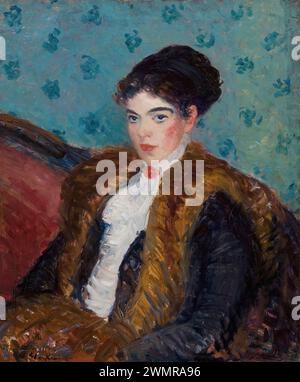 Glackens William James - ragazza con Furs di volpe (1909c.) Foto Stock