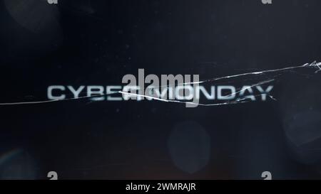 Cyber Monday, screpolatura dello schermo di vetro. Foto Stock