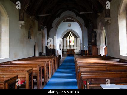 Interno della chiesa di Santa Maria Vergine Kingston Deverill Wiltshire Regno Unito Foto Stock