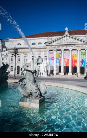 Teatro Nacional Dona Maria II, teatro nazionale del Portogallo Foto Stock