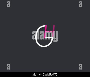 Modello vettoriale di design con logo Creative Letter GH Illustrazione Vettoriale