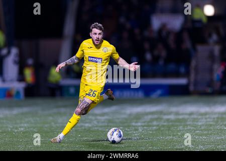 Kirkcaldy, Scozia. 27 febbraio 2024. Tyler French (26 - Greenock Morton)x credito: Raymond Davies / Alamy Live News Foto Stock