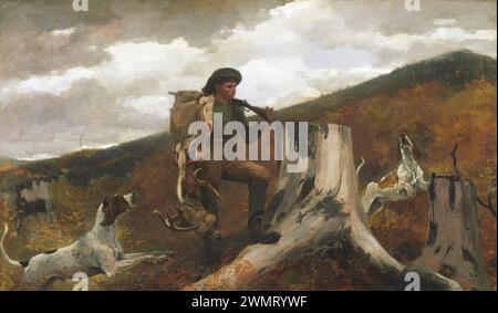 Homer Winslow - cacciatore e cani (1891) Foto Stock