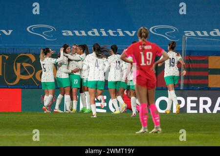 Estoril, Portogallo. 27 febbraio 2024. Giocatori portoghesi in azione durante l'amichevole di calcio femminile tra Portogallo e Corea del Sud all'Estadio Antonio Coimbra da Mota.punteggio finale: Portogallo 5:1 Corea del Sud Credit: SOPA Images Limited/Alamy Live News Foto Stock