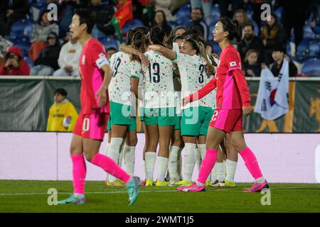 Estoril, Portogallo. 27 febbraio 2024. Giocatori portoghesi in azione durante l'amichevole di calcio femminile tra Portogallo e Corea del Sud all'Estadio Antonio Coimbra da Mota.punteggio finale: Portogallo 5:1 Corea del Sud Credit: SOPA Images Limited/Alamy Live News Foto Stock