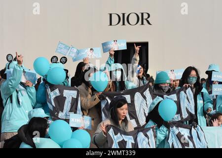 Le défilé Dior est le Premier évènement important de ce cette fashionweek parisienne. Les célébrités de la mode et du cinéma étaient présentes Foto Stock