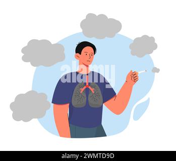 Il fumo uccide il concetto di vettore Illustrazione Vettoriale