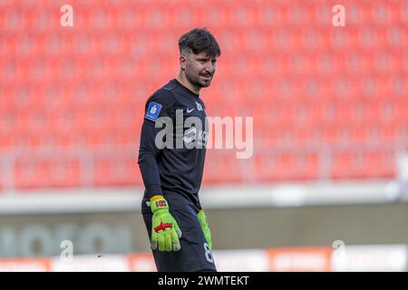 Cracovia, Polonia. 25 febbraio 2024. Socrate Dioudis di Zaglebie Lubin visto durante la partita di calcio polacca PKO Ekstraklasa League 2023/2024 tra Puszcza Niepolomice e Zaglebie Lubin allo stadio Cracovia. Punteggio finale; Puszcza Niepolomice 2:2 Zaglebie Lubin. (Foto di Grzegorz Wajda/SOPA Images/Sipa USA) credito: SIPA USA/Alamy Live News Foto Stock