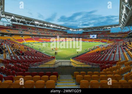 Brisbane, Australia. 23 febbraio 2024. Vista dello stadio prima dell'Isuzu Ute A League match tra Brisbane Roar e Western United Foto Stock