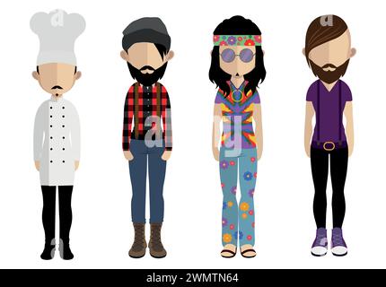 Vector Modern People avatar set Illustrazione Vettoriale