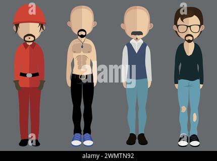 Vector Modern People avatar set Illustrazione Vettoriale