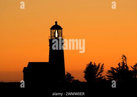 Cape Blanco faro tramonto, Cape Blanco parco statale, Oregon Foto Stock