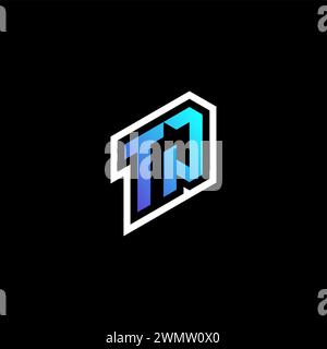 AL concetto iniziale di gioco blu sfumato per il team di sport, la contrazione e lo streamer Illustrazione Vettoriale