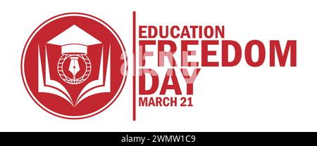 Education Freedom Day. Adatto per biglietti d'auguri, poster e striscioni. Illustrazione Vettoriale