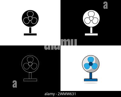 illustrazione grafica del design elettrico della ventola Illustrazione Vettoriale