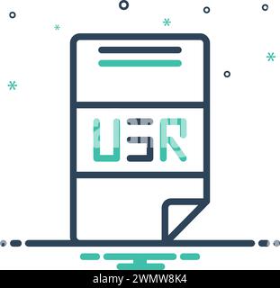 Icona per usr, monogramma Illustrazione Vettoriale