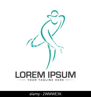 Uomo che gioca a Logo Design Illustrazione Vettoriale