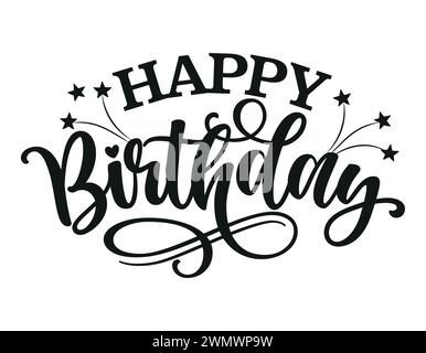 Happy Birthday - topper per l'anniversario o la festa del vivaio. Ragazza di compleanno. Ottimo per la torta, ottimo per la prenotazione di rottami, poster, tessuti, regali, regali Illustrazione Vettoriale