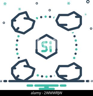 Icona per silicio, silicio Illustrazione Vettoriale