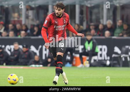 Milano Italia - febbraio 26 2024 - AC Milan vs Atalanta - serie A 2023/2024 - Theo Hernandez (19 AC Milan) Foto Stock