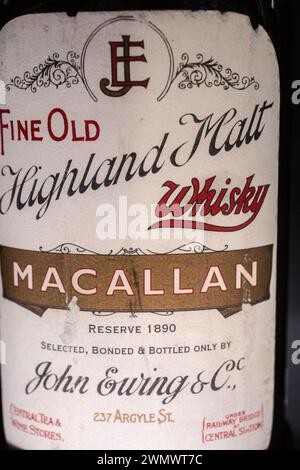 Bottiglia Macallan del raro whisky single malt Foto Stock