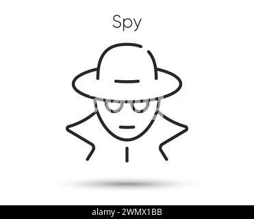 Icona di un agente segreto di spionaggio. Segnale di frode finanziaria. Incognito, ladro privato o anonimo. Vettore Illustrazione Vettoriale