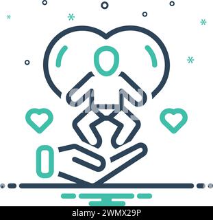 Icona per prendersi cura, baby Illustrazione Vettoriale
