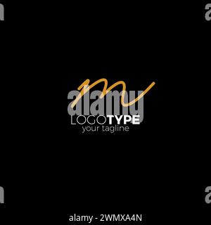 M Logo iniziale disegnato a mano semplice. Logo Letter M. Illustrazione Vettoriale