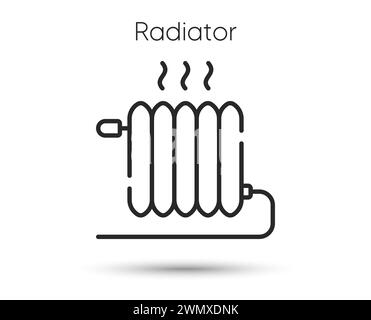 Icona della tubazione del radiatore di riscaldamento. Cartello invernale. Simbolo del riscaldatore domestico. Illustrazione vettoriale Illustrazione Vettoriale