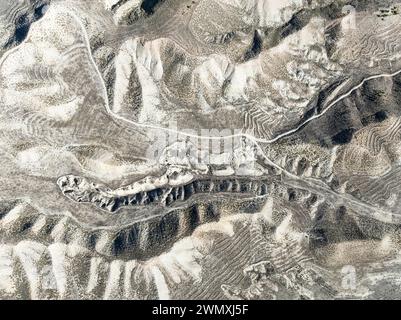 Badlands. Vista aerea. Colpo di drone. Provincia di Granada, Andalusia, Spagna Foto Stock