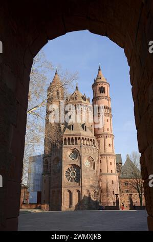 Cattedrale di San Pietro o cattedrale di Worms, Worms, Renania-Palatinato, Germania Foto Stock