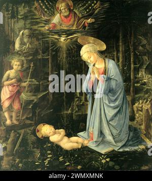 Fra Filippo Lippi, Presepe mistica o Adorazione nel bosco, 1459 Foto Stock