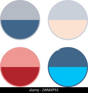 Striscioni circolari colorati con spazio di copia per le promozioni su sfondo bianco Illustrazione Vettoriale