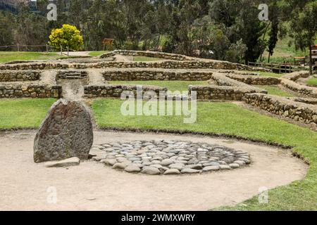 Pietra a Ingapirca, le più importanti rovine archeologiche Inca a Ingapirca, provincia di Canar, Ecuador. Foto Stock