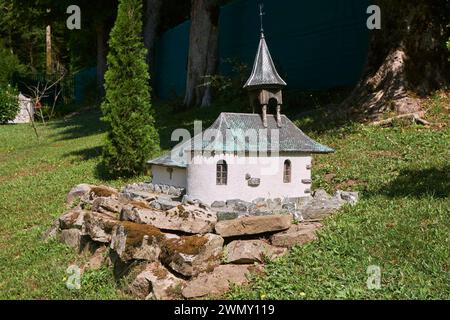 Francia, Vosgi, Plombieres les Bains, parco delle miniature, cappella Ventron Foto Stock