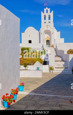 Grecia, isole del Dodecaneso, isola di Sifnos, monastero di Chrisopigi Foto Stock