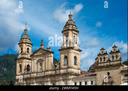Colombia, distretto di Cundinamarca, Bogota, zona Candelaria, Bolivar Place, cattedrale dell'Immacolata Concezione Foto Stock