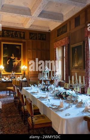 Regno Unito, Scozia, Highlands, North Coast 500 Route, Sutherland, Golspie, Dunrobin Castle, sala da pranzo Foto Stock