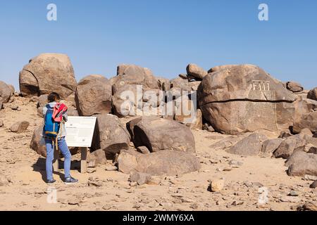 Egitto, Assuan, isola di Sehel, stele della carestia Foto Stock