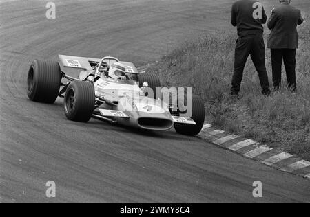 Zandvoort, Paesi Bassi. 21 giugno 1969. Il pilota scozzese Jackie Stewart, auto n. 4, in azione nel Gran Premio di Formula 1 olandese Foto Stock