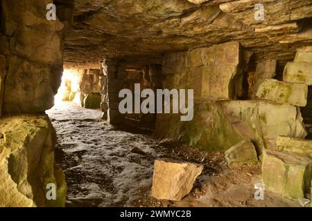 Winspit Old Quarry, Isola di Purbeck, Dorset, Regno Unito Foto Stock