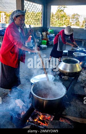 India, Nagaland, villaggio tribale Naga di Khonoma Foto Stock