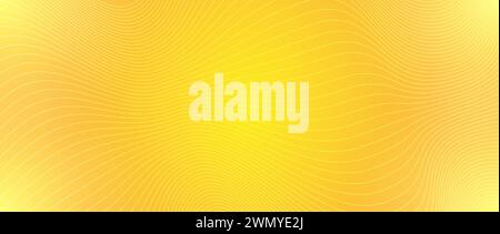 Sfondo giallo astratto con linee ondulate curve. Illustrazione vettoriale per la progettazione. Onda dalle linee Illustrazione Vettoriale