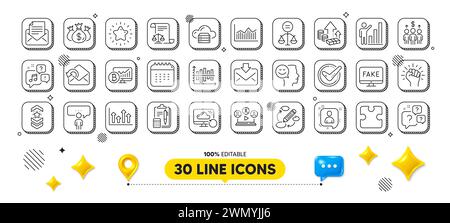 Pacchetto icone di gonfiaggio, videoconferenza e parole chiave. Per applicazioni Web. elementi di progettazione 3d. Vettore Illustrazione Vettoriale