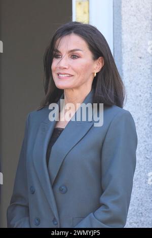 Madrid. Spagna. 20240228, la regina Letizia di Spagna partecipa a un pranzo in onore del presidente del Paraguay e della moglie al Palazzo Zarzuela il 28 febbraio 2024 a Madrid, Spagna Foto Stock