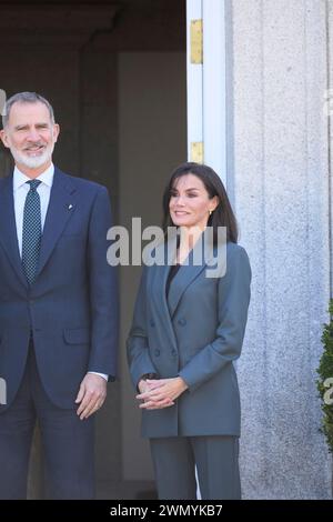 Madrid, Madrid, Spagna. 28 febbraio 2024. La regina Letizia di Spagna partecipa a un pranzo in onore del presidente del Paraguay e della moglie al Palazzo Zarzuela il 28 febbraio 2024 a Madrid, Spagna (immagine di credito: © Jack Abuin/ZUMA Press Wire) SOLO PER USO EDITORIALE! Non per USO commerciale! Foto Stock